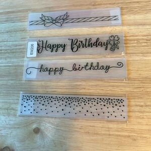 Source Unknown Happy Birthday Stamps - Black